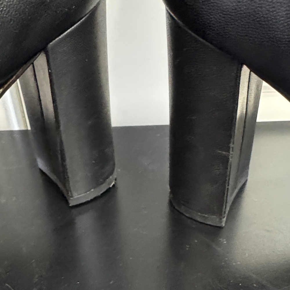 J. Crew Elegant Black Pull Up Soft Leather Heeled Boots, Sz 8 - Picture 8 of 12